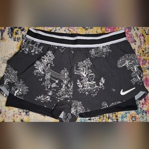 Nike Women's Skeleton Skull Tennis Black Printed Shorts